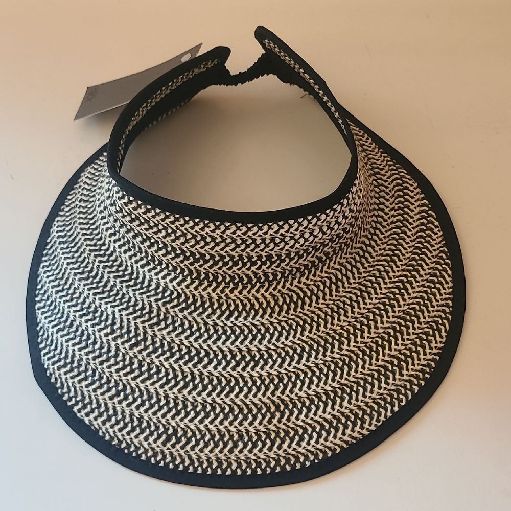 Nordstrom Rack Black White Woven Hat Visor